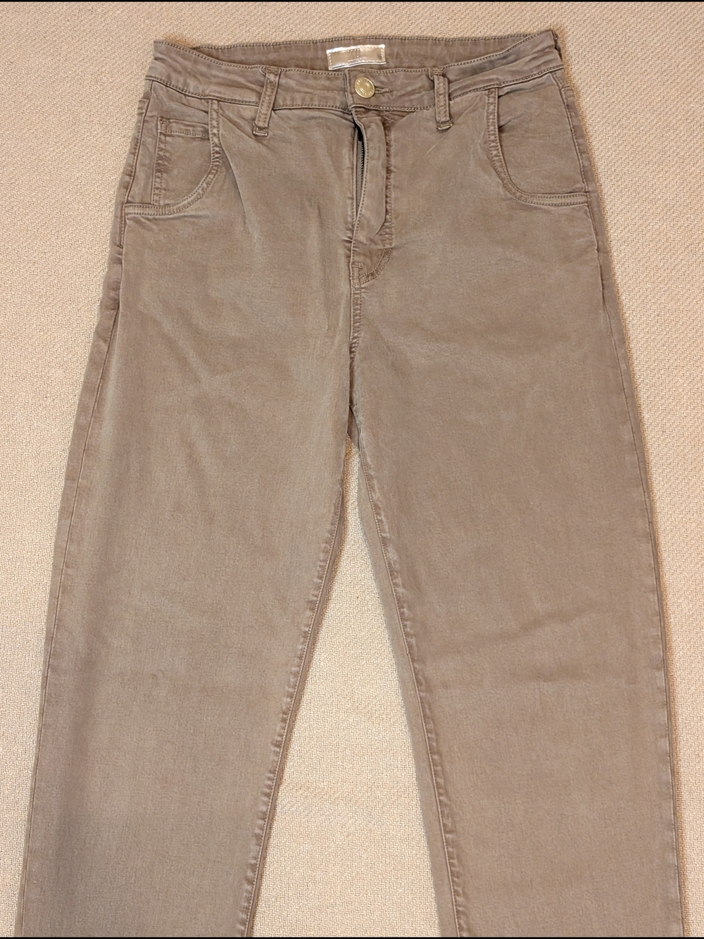 Kut From the Kloth Campbell High Rise Straight Leg Jeans Pants Taupe Camel Brown - Picture 3 of 13